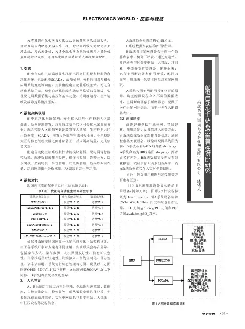 配电自动化主站系统差异性对比研究