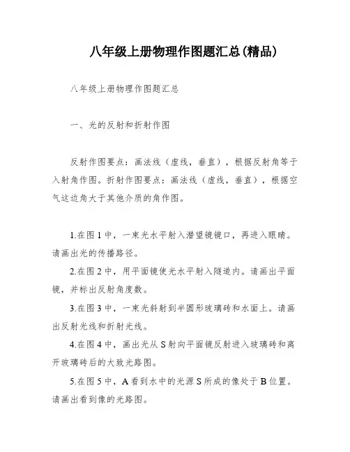 八年级上册物理作图题汇总(精品)