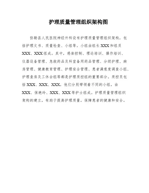 护理质量管理组织架构图