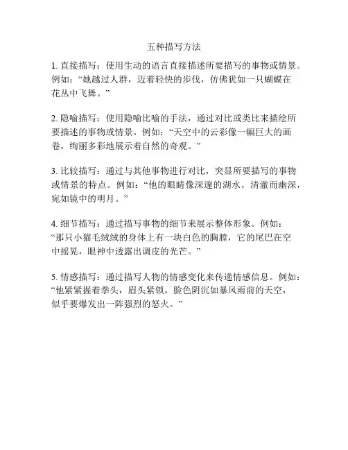 五种描写方法