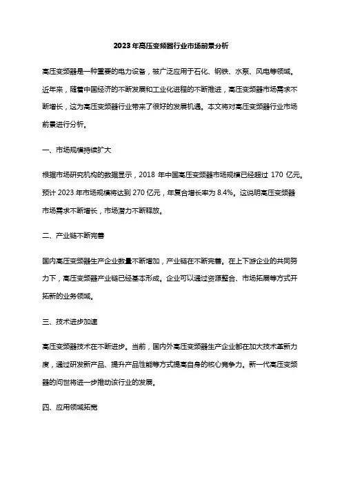 2023年高压变频器行业市场前景分析