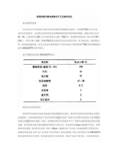 静电喷涂生产工艺条件优化