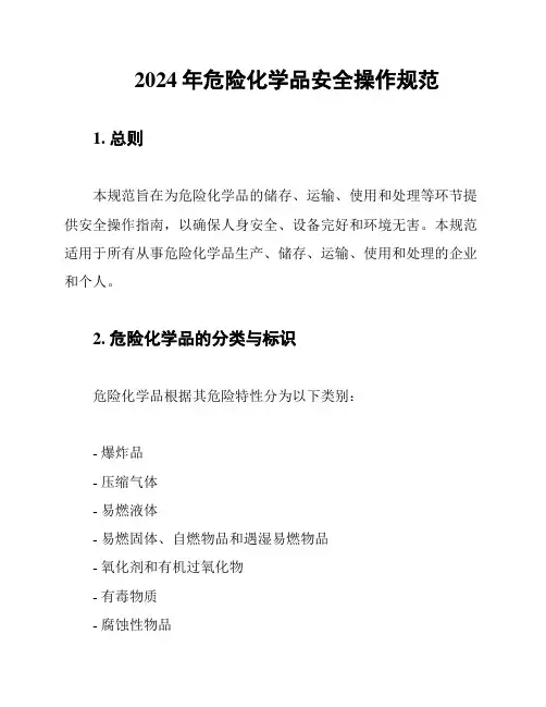 2024年危险化学品安全操作规范