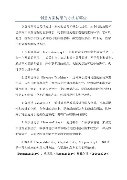 创意方案构思的方法有哪些