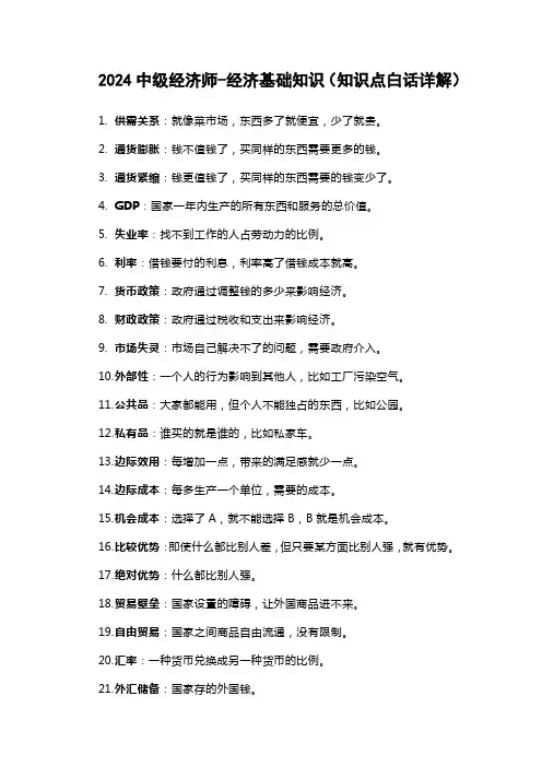 2024中级经济师-经济基础知识(知识点白话详解)