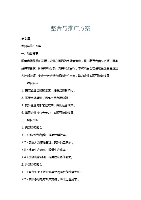 整合与推广方案