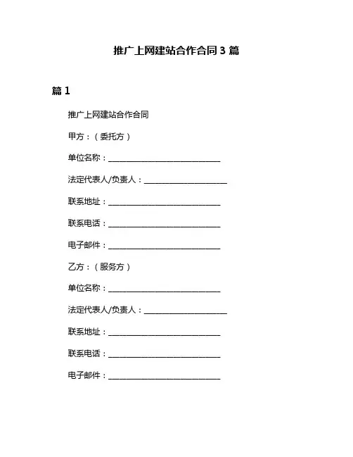 推广上网建站合作合同3篇