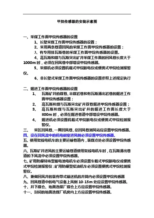 甲烷传感器的安装示意图概论