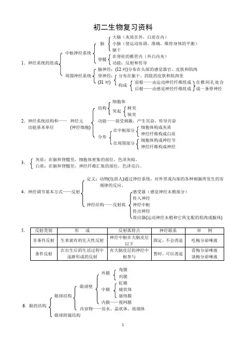 初二生物复习资料