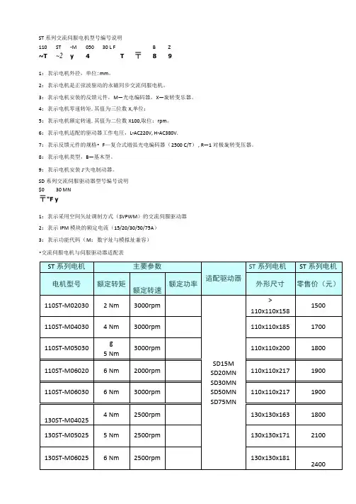 交流伺服电机选型手册范本