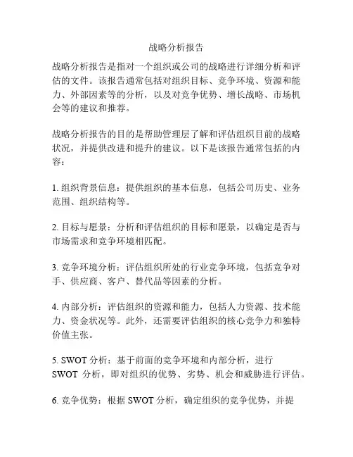战略分析报告