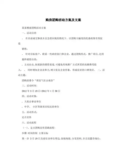 购房团购活动方案及文案
