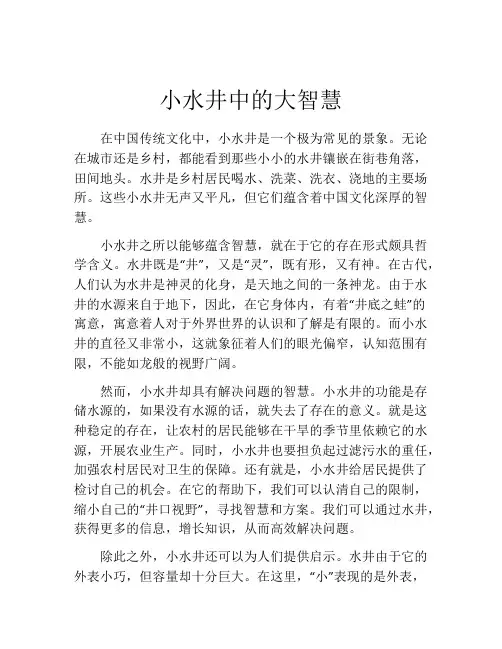 小水井中的大智慧