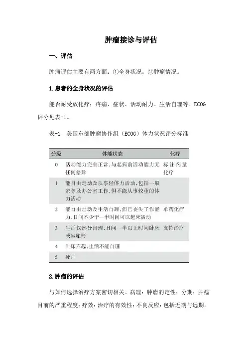 肿瘤接诊与评估