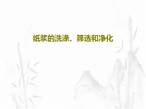 纸浆的洗涤、筛选和净化56页PPT