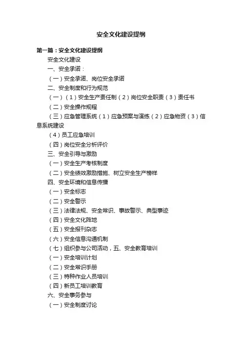 安全文化建设提纲