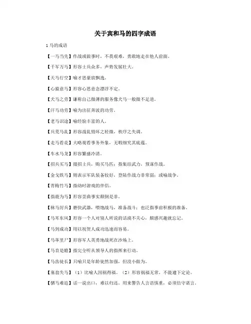 关于宾和马的四字成语