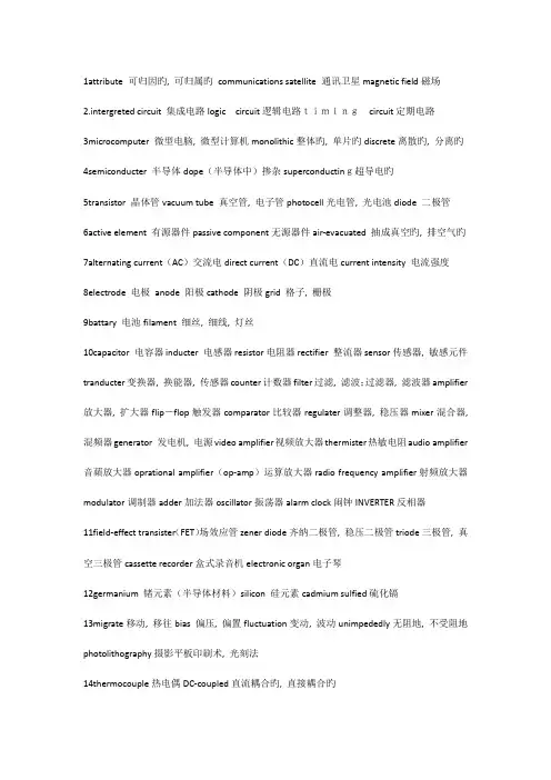 信息技术专业外语单词汇总