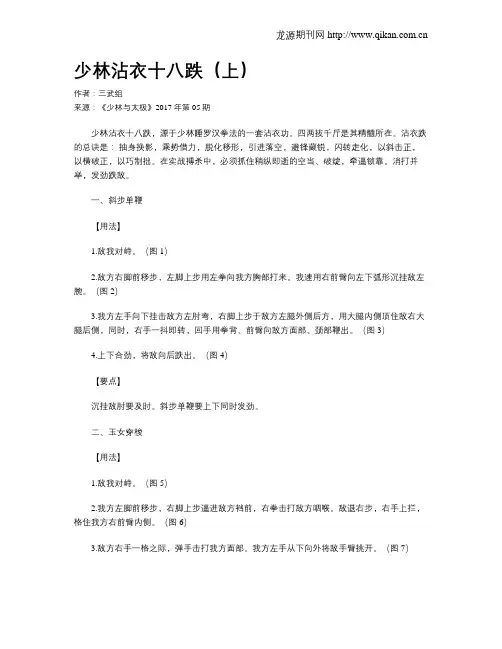 少林沾衣十八跌(上)