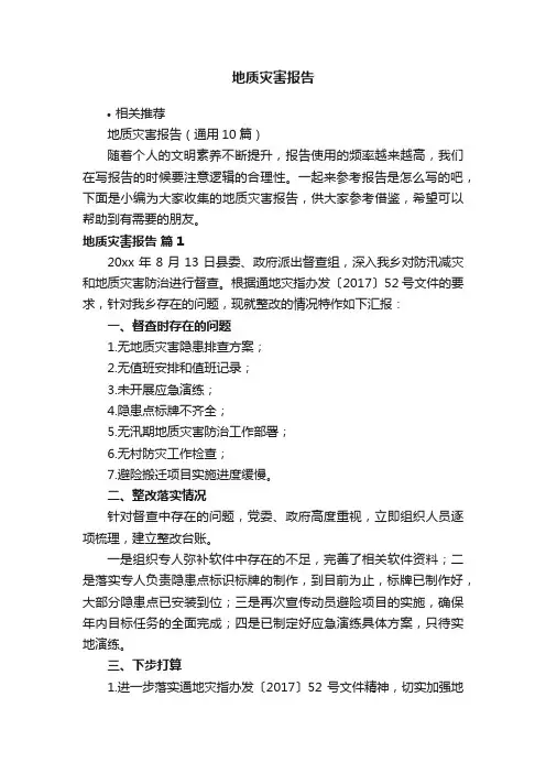 地质灾害报告