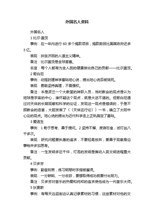 外国名人资料