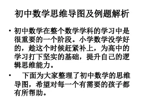 最全初中数学思维导图及例题解析PPT课件