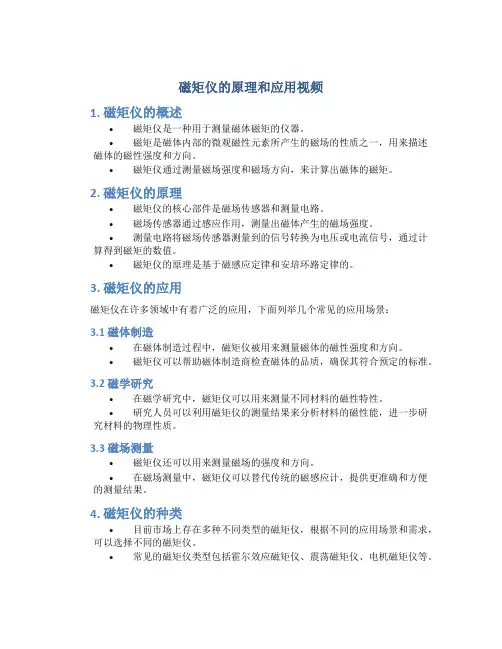 磁矩仪的原理和应用视频