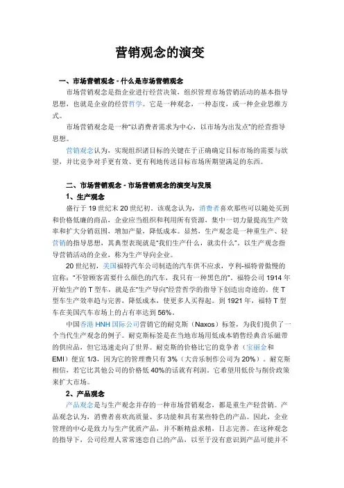 营销观念的演变