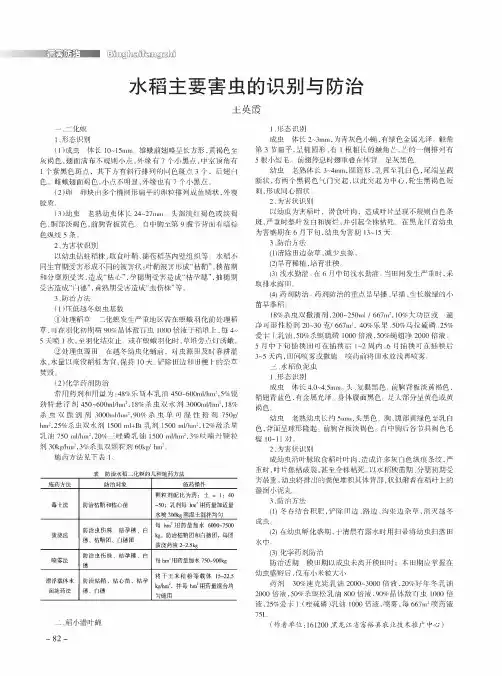 水稻主要害虫的识别与防治