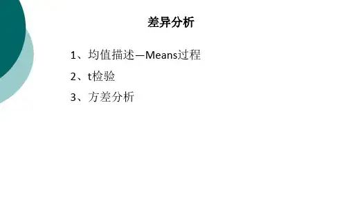 SPSS统计分析—差异分析