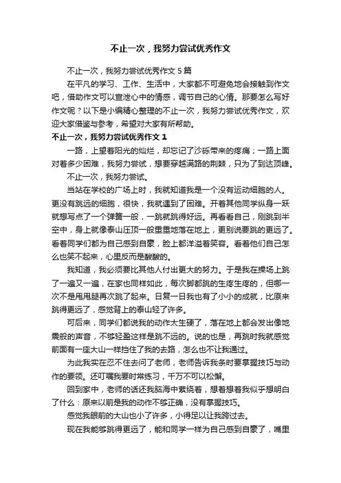 不止一次，我努力尝试优秀作文