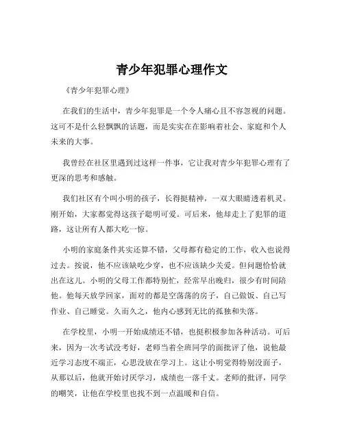 青少年犯罪心理作文