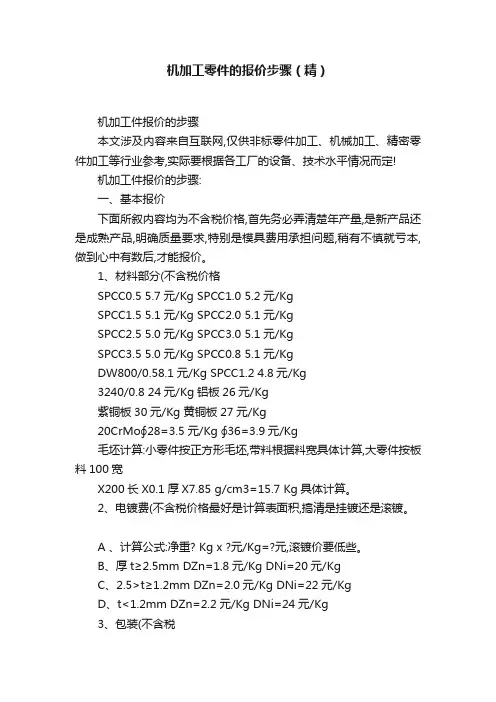 机加工零件的报价步骤（精）