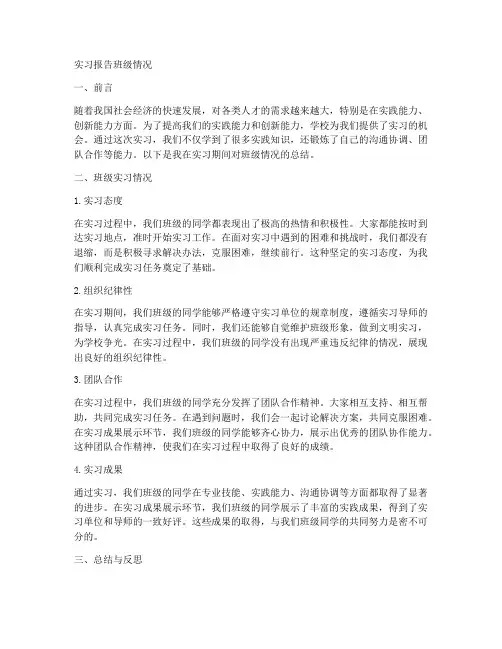 实习报告班级情况