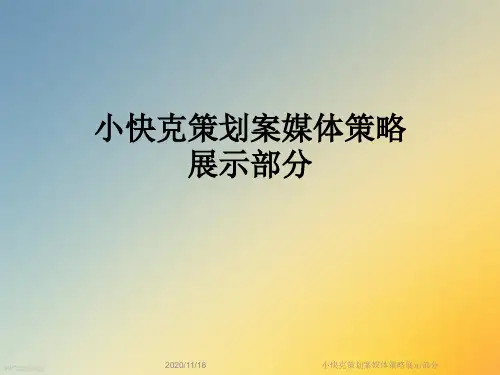 小快克策划案媒体策略展示部分