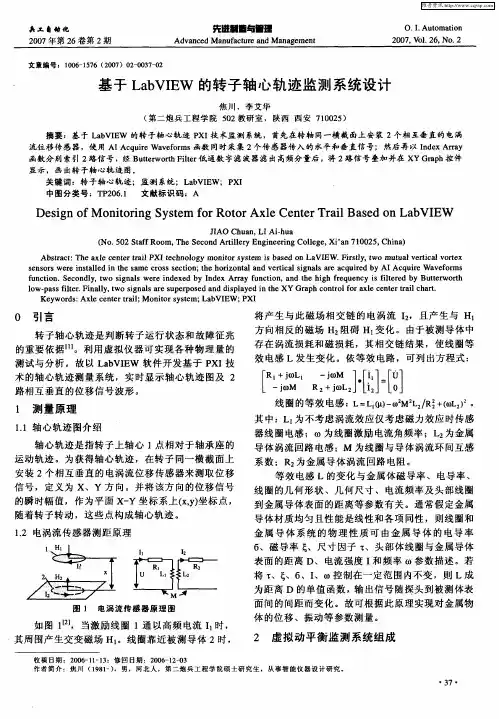 基于Lab VIEW的转子轴心轨迹监测系统设计