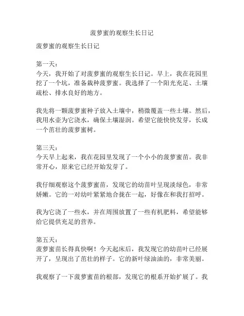 菠萝蜜的观察生长日记