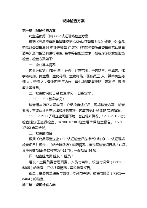 现场检查方案