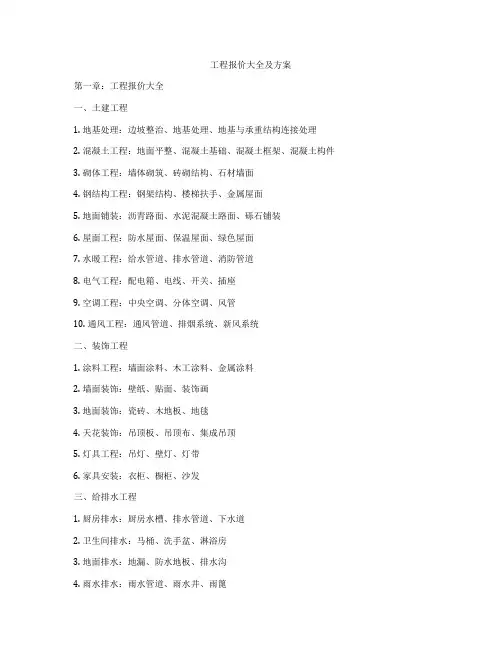 工程报价大全及方案