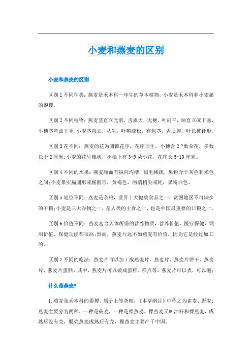 小麦和燕麦的区别