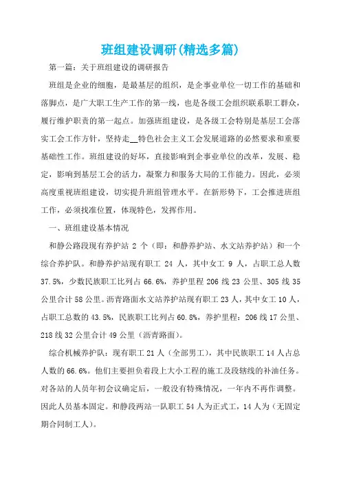 班组建设调研(精选多篇)  
