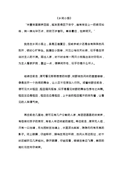 《乡间小路》