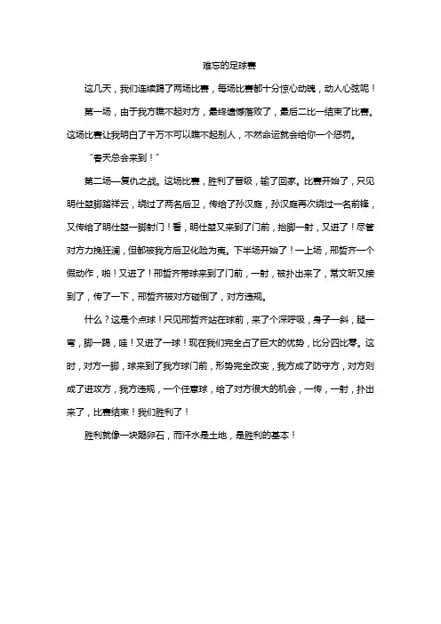 难忘的足球赛