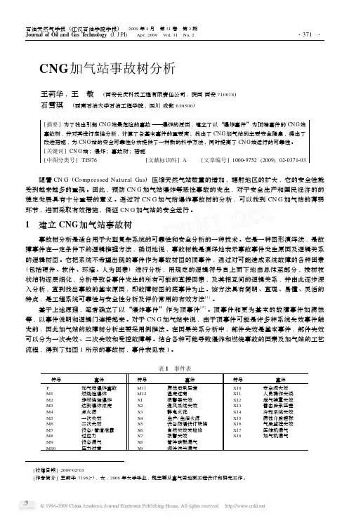 CNG加气站事故树分析