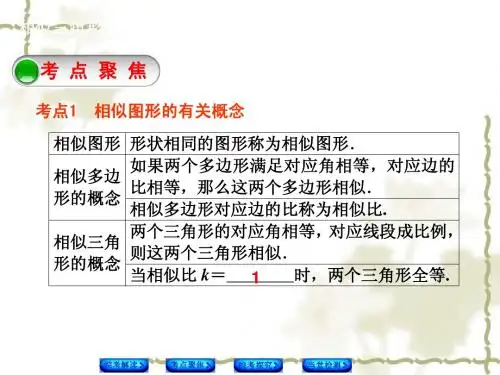 人教版中考数学专题课件：相似三角形及其应用