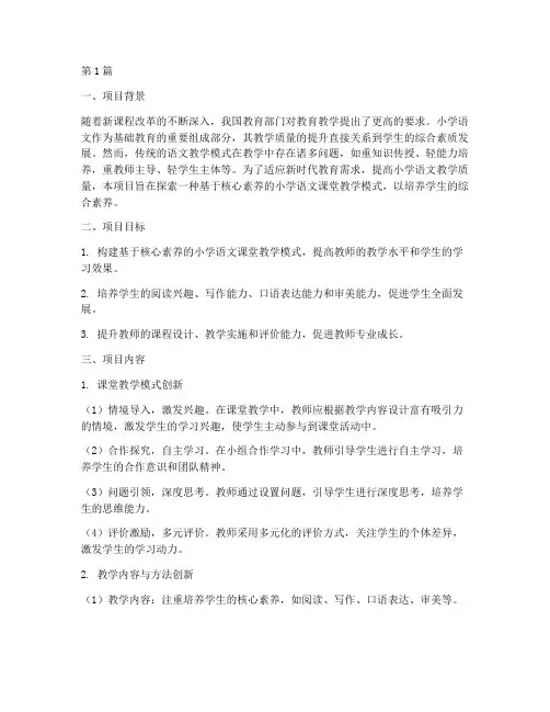 教学改革实践项目(3篇)