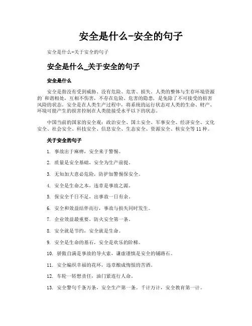 安全是什么安全的句子