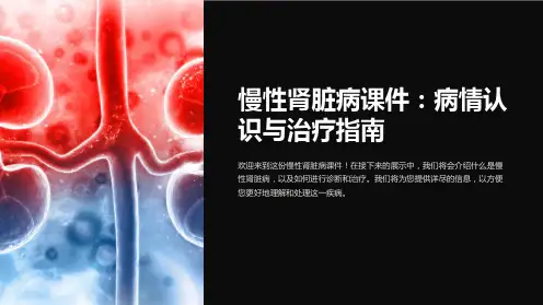 慢性肾脏病课件：病情认识与治疗指南