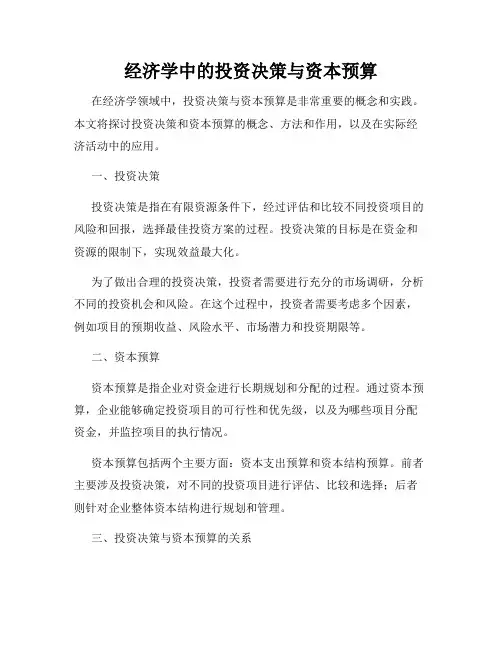 经济学中的投资决策与资本预算