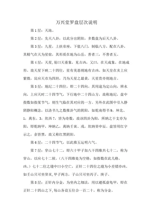 万兴堂罗盘层次说明